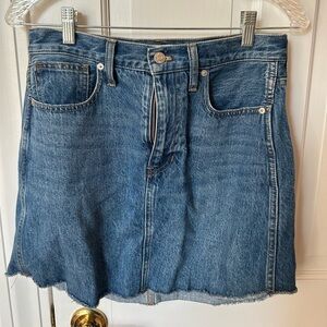 Madewell rigid denim a line skirt, size 27